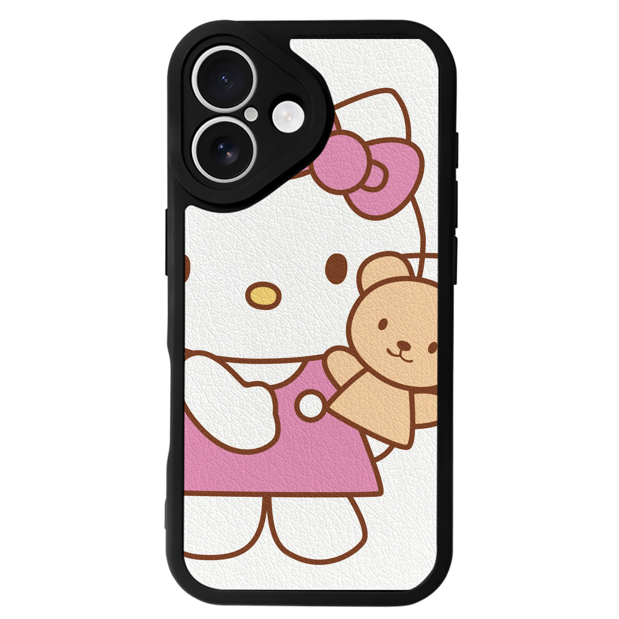 （画像用） Hello Kitty ハローキティ 【iPhone 16シリーズ対応】シリコンスマホケース（レザー調） 材質：シリコン